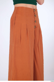 Zolzaya casual dressed orange wide leg trousers thigh 0008.jpg